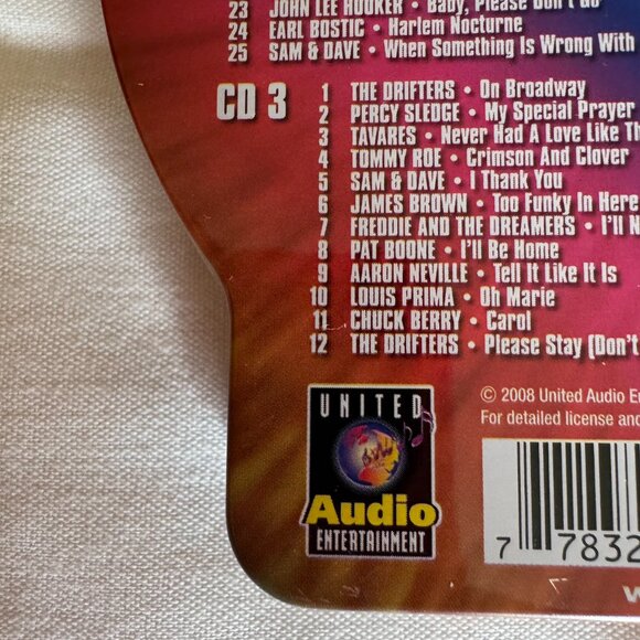 United Audio Entertainment Embossed Tin - 3 CD Set - Juke Box Hits - 75 Tracks - Picture 7 of 9